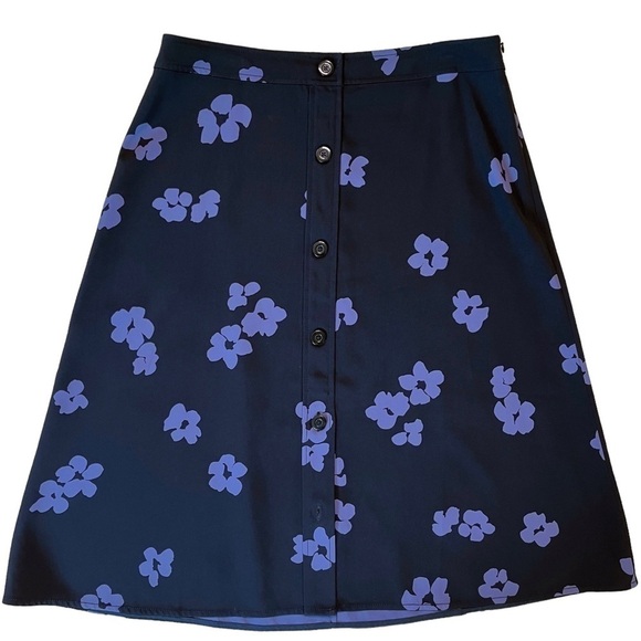 EVERLANE The Japanese GoWeave Floral Button Swing Skirt Size 10 - Picture 2 of 12